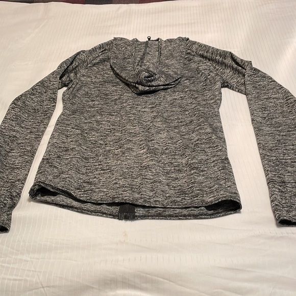 Generic heathered grey zip up with thumb holes - Picture 3 of 3